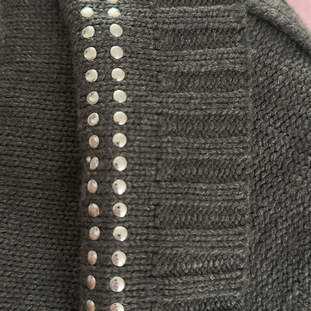 Michael Kors ribbed sweater Scarf Gray with Studs